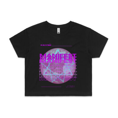 Manifest 369 purple women's crop tee Thumbnail